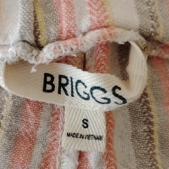 Briggs New York Pink and White Striped High Waist Shorts - Picture 4 of 5